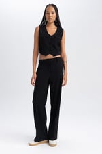 DeFacto Wide Leg Pantolon Siyah