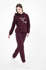 Defy's Kadın İç Kısmı Şardonlu Rahat Kalıp Jogger Eşofman Altı