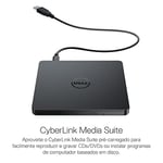 Dell Slim DW316 - Sürücü - DVD+-RW (+-R DL) DVD-RAM - 8x8x5x - USB2.0 - Harici - Inspiron 14 54XX, 15 55XX, 17 5758, OptiPlex 3020, 9020, Vostro 15 3558, XPS 13 için (784-B BBI), siyah