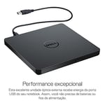 Dell Slim DW316 - Sürücü - DVD+-RW (+-R DL) DVD-RAM - 8x8x5x - USB2.0 - Harici - Inspiron 14 54XX, 15 55XX, 17 5758, OptiPlex 3020, 9020, Vostro 15 3558, XPS 13 için (784-B BBI), siyah
