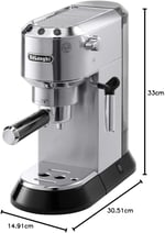 De'Longhi EC 680.R Dedica Espresso Makinesi (1350 Watt, 15 bar) Kırmızı EC.680.M