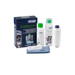 De'Longhi Orijinal CoffeeCareKit DLSC306 - Kahve makineleri ve tam otomatik kahve makineleri için bakım seti, 1 x 200 ml EcoDecalk, 1 x 250 ml EcoMultiClean, 1 x su filtresi, 1 x mikrofiber bez, 1 x