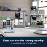 De'Longhi Orijinal CoffeeCareKit DLSC306 - Kahve makineleri ve tam otomatik kahve makineleri için bakım seti, 1 x 200 ml EcoDecalk, 1 x 250 ml EcoMultiClean, 1 x su filtresi, 1 x mikrofiber bez, 1 x