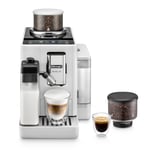 De'Longhi Rivelia EXAM440.55.W, Tam Otomatik LatteCrema Kahve Makinesi, Otomatik Süt Köpürtücü, Kompakt Boyut, Fasulyeden Bardağa Kahve Makinesi, 16 Tarif Renkli Dokunmatik Ekran, Kutup Beyazı