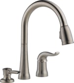 Delta 16970-Sssd-DST Single Handle Pull-Down Kitchen musluk with sıvı sabun dispenseri, paslanmaz by Delta musluk