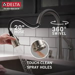 Delta 16970-Sssd-DST Single Handle Pull-Down Kitchen musluk with sıvı sabun dispenseri, paslanmaz by Delta musluk