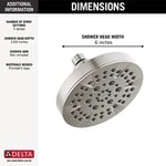 Delta -5-Sprey Fırçalanmış Nikel Duş Başlığı, Delta Duş Başlığı Fırçalanmış Nikel, Duş Başlıkları, 1,75 GPM Akış Hızı, Paslanmaz 52535-SS