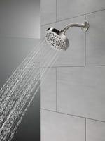 Delta -5-Sprey Fırçalanmış Nikel Duş Başlığı, Delta Duş Başlığı Fırçalanmış Nikel, Duş Başlıkları, 1,75 GPM Akış Hızı, Paslanmaz 52535-SS