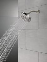 Delta -5-Sprey Fırçalanmış Nikel Duş Başlığı, Delta Duş Başlığı Fırçalanmış Nikel, Duş Başlıkları, 1,75 GPM Akış Hızı, Paslanmaz 52535-SS