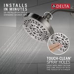 Delta -5-Sprey Fırçalanmış Nikel Duş Başlığı, Delta Duş Başlığı Fırçalanmış Nikel, Duş Başlıkları, 1,75 GPM Akış Hızı, Paslanmaz 52535-SS