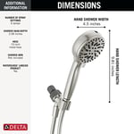Delta Faucet ProClean Fırçalı Nikel Duş Başlığı, Elde Taşınabilir, Yüksek Basınçlı Püskürtmeli Duş Başlığı, El Duş Başlığı, 6 Püskürtme Ayarı, SpotShield Fırçalanmış Nikel 75740SN