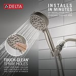 Delta Faucet ProClean Fırçalı Nikel Duş Başlığı, Elde Taşınabilir, Yüksek Basınçlı Püskürtmeli Duş Başlığı, El Duş Başlığı, 6 Püskürtme Ayarı, SpotShield Fırçalanmış Nikel 75740SN