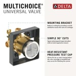 Delta Faucet R10000-UNBX MultiChoice Evrensel Küvet ve Duş Vanası Gövdesi, Küvet Bataryası Trim Kitleri için, Siyah