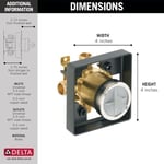 Delta Faucet R10000-UNBX MultiChoice Evrensel Küvet ve Duş Vanası Gövdesi, Küvet Bataryası Trim Kitleri için, Siyah