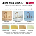 Delta Nicoli Fırçalı Altın Püskürtücülü Banyo Bataryası, 20 cm 3 Delikli Yaygın Banyo Lavabo Bataryası Pull Out Püskürtücü, Push-Pop Tahliye, Şampanya Bronz 35749LF-CZPD