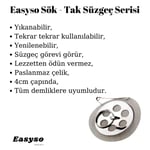 Demlik İçi Sök Tak Çay Süzgeci Pratik ve Ergonomik Tekrar Kullanılabilir Çay Süzeği 1 ADET Paslanmaz Çelik Easyso1020