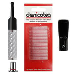 Denicotea 25007 Karbon Filtreli 6-9mm Lüks Slim Sig.Ağızlığı Karbon Silver