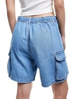 Denim Kargo Bermuda Şort Cepli Standart Bel