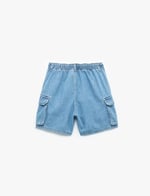 Denim Kargo Bermuda Şort Cepli Standart Bel