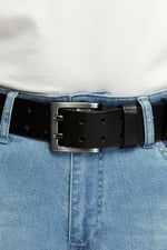 Derikem%100 Hakiki Erkek Manda Derisi Çiftdilli Spor Kot Kemeri 4,5 cm Lacivert