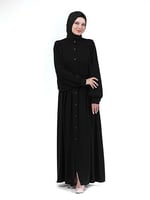 DERİN 24351-24 SİYAH HAKİM YAKA KARPUZ KOL FERACE