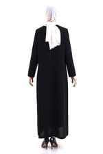 Derin Store Biye Taşlı Ferace 23315-23 Siyah