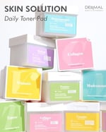 Dermal Vitamin Glow Toner Pad, Canlandırıcı ve Aydınlatıcı Işıltı Etkili Tonik Pedi, 12 Adet
