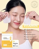 Dermal Vitamin Glow Toner Pad, Canlandırıcı ve Aydınlatıcı Işıltı Etkili Tonik Pedi, 12 Adet