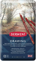Derwent Drawıng Serisi Yağlı Kuru Kalem Seti - 12 Renk Metal Kutulu