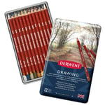 Derwent Drawıng Serisi Yağlı Kuru Kalem Seti - 12 Renk Metal Kutulu