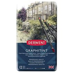 Derwent Graphıtınt Serisi Renkli Grafit Kalem Seti - 12 Renk Metal Kutu
