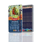 Derwent Inktense Serisi Mürekkep Bazlı Suluboya Kalem Seti - 12 Renk Metal Kutulu