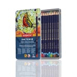 Derwent Inktense Serisi Mürekkep Bazlı Suluboya Kalem Seti - 12 Renk Metal Kutulu