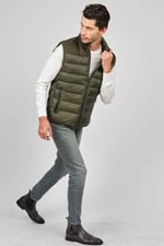 Desen Triko Erkek Kapitone Şişme Yelek 02421493 Lacivert