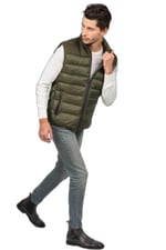 Desen Triko Erkek Kapitone Şişme Yelek 02421493 Lacivert