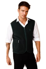 DESEN TRİKO Erkek Pike Dokuma Fermuarlı Cepli Triko Yelek Yeşil Beden;3XL,Renk;Yeşil dsnNM4565