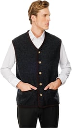 Desen Triko Erkek V Yaka Astarı Desenli Yün Yelek 24583 K.Füme - Bedenler: Beden;S, M, L, XL, XXL