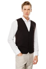 Desen Triko Erkek V Yaka Düz Yün Yelek K.Kahve Beden;3XL,Renk;K.Kahve