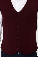 DESEN TRİKO Erkek V Yaka İnce Triko Yelek Bordo Beden;M,Renk;Bordo dsnNM7388