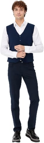 DESEN TRİKO Erkek V Yaka İnce Triko Yelek İndigo Beden;M,Renk;İndigo dsnNM7385