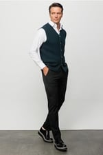 Desen Triko Erkek V Yaka Keçe Aksesuarlı Pike Dokuma Yün Yelek 02422569 Siyah - Bedenler: Beden;2XL, Beden;3XL, 3XL, Beden;S, S, Beden;M, M, Beden;XL...