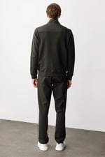 Desen Triko Hakim Yaka Fermuarlı Eşofman Üstü, 25443 - Bedenler: M, L, XL, XXL