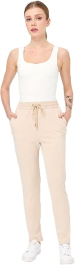 DESEN TRİKO Kadın Beli Bağcıklı Cepli Eşofman Pantolon Bej Beden;S,Renk;Bej dsnNM9212