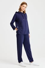 DESEN TRİKO Kadın Cepli Eşofman Pantolon Lacivert Beden;XL,Renk;Lacivert dsnNM9295