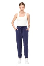 DESEN TRİKO Kadın Paça Arkası Lastikli Cepli Eşofman Pantolon Lacivert Beden;XL,Renk;Lacivert dsnNM9304