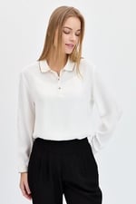 Desen Triko Kadın Uzun Kollu Shirt 23486
