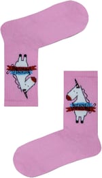 Desenli Pembe Kolej Çorap Pembe 37-44