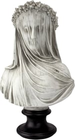 Design Toscano Örtülü bakire büstü, ölçüler: 22,8 cm x15,2 cm x35,5 cm