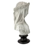 Design Toscano Örtülü bakire büstü, ölçüler: 22,8 cm x15,2 cm x35,5 cm