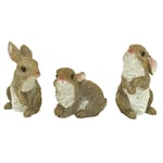 Design Toscano QM92008 The Bunny Den Rabbits İç/Dış Mekan Bahçe Hayvan Heykelleri, 9,5 cm Genişliğinde, 10,5 cm Derinliğinde, Tam Renkli Kaplama